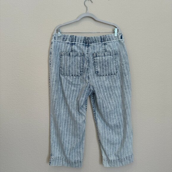 WESTBOUND Blue and White Striped Pull On Pants - Picture 3 of 5